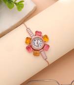 Rose gold plated watch for girls & women with modern style
