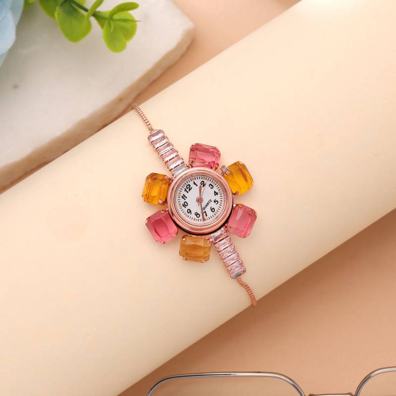 Rose gold plated watch for girls & women with modern style