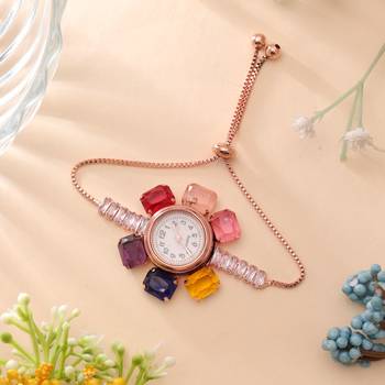 Rose gold plated watch for girls & women with chic design 2