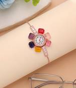 Rose gold plated watch for girls & women with chic design