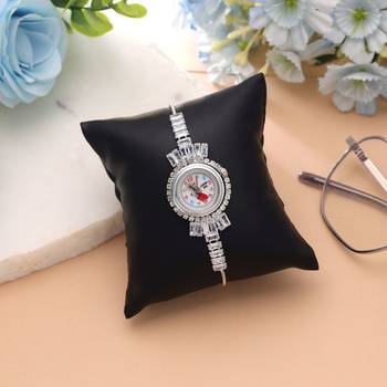Silver plated watch for girls & women with stylish design 1