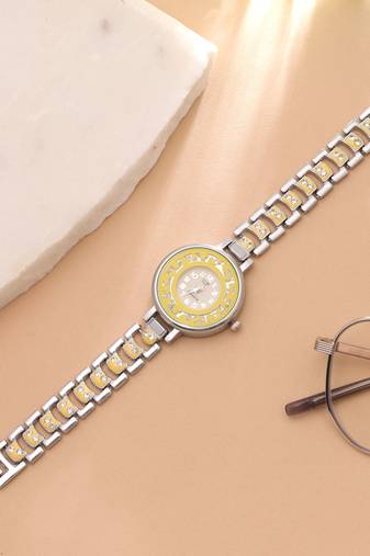 Silver plated watch for girls & women with contemporary style
