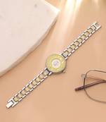 Silver plated watch for girls & women with contemporary style