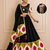 Black Navratri Cotton Lehenga Choli with Dupatta