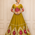 Mustard Navratri Cotton Hand Work Mirror Lehenga Choli
