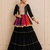 Black Navratri Cotton Gamthi Mirror Work Kediyu Lehenga
