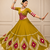 Mustard Navratri Cotton Hand Work Mirror Lehenga Choli