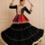 Black Navratri Cotton Gamthi Mirror Work Kediyu Lehenga