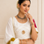 White Navratri Cotton Lehenga Choli with Dupatta
