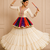 Off White Navratri Cotton Gamthi Mirror Work Kediyu Lehenga