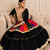 Black Navratri Cotton Gamthi Mirror Work Kediyu Lehenga