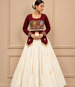 Maroon Navratri Hand Work Lehenga Choli