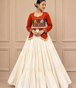Rust Navratri Hand Work Lehenga Choli