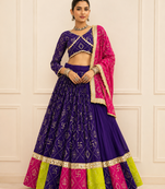 Purple Navratri Fox Georgette Lehenga Choli with Vintage Dupatta