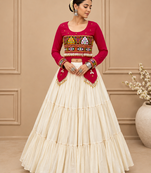 Rani Pink Navratri Hand Work Lehenga Choli