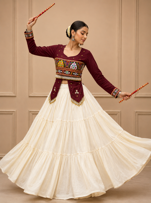 Maroon Navratri Hand Work Lehenga Choli 2