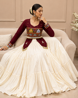 Maroon Navratri Hand Work Lehenga Choli 4