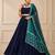Blue Navratri Reyon Lehenga Choli with Mirror Lace Work