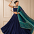 Blue Navratri Reyon Lehenga Choli with Mirror Lace Work