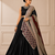 Black Navratri Reyon Lehenga Choli with Mirror Lace Work