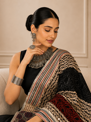 Black Navratri Reyon Lehenga Choli with Mirror Lace Work 2