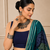 Blue Navratri Reyon Lehenga Choli with Mirror Lace Work