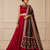 Maroon Navratri Reyon Lehenga Choli with Mirror Lace Work