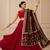 Maroon Navratri Reyon Lehenga Choli with Mirror Lace Work