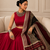 Maroon Navratri Reyon Lehenga Choli with Mirror Lace Work