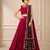 Wine Navratri Reyon Lehenga Choli with Mirror Lace Work
