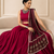 Wine Navratri Reyon Lehenga Choli with Mirror Lace Work