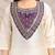 Cream-purple color embroidered art silk kurti set 