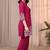 Rani pink color embroidered cotton slub cord set