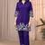 Purple blue color embroidered cotton slub cord set