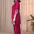 Rani pink color embroidered cotton slub cord set