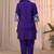Purple blue color embroidered cotton slub cord set