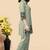 Pista green color embroidered cotton slub cord set