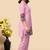 Light pink color embroidered cotton slub cord set