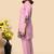 Light pink color embroidered cotton slub cord set