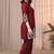 Maroon color embroidered cotton slub cord set