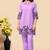 Levender color embroidered cotton slub cord set