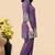 Light purple color embroidered cotton slub cord set