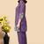 Light purple color embroidered cotton slub cord set