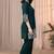 Dark green color embroidered cotton slub cord set