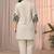 Cream color embroidered cotton slub cord set