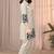 Cream color embroidered cotton slub cord set