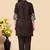 Brown color embroidered cotton slub cord set