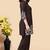 Brown color embroidered cotton slub cord set