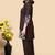 Brown color embroidered cotton slub cord set