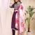 Wine color embroidered art silk festival wear kurti set full stitched.